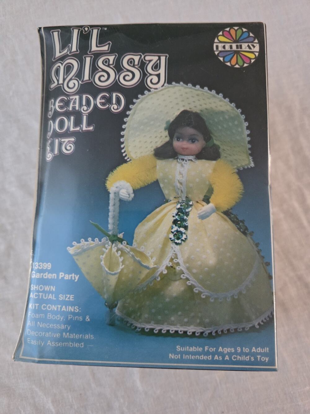 Walco Li'l Missy Beaded Doll Kit Sequin Vintage Garden Party #13399